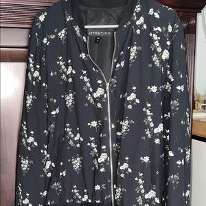 Bomber jacket Attention Women's black Floral Bomber Jacket